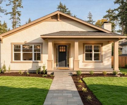 Modern detached guest house exterior completed in Dallas